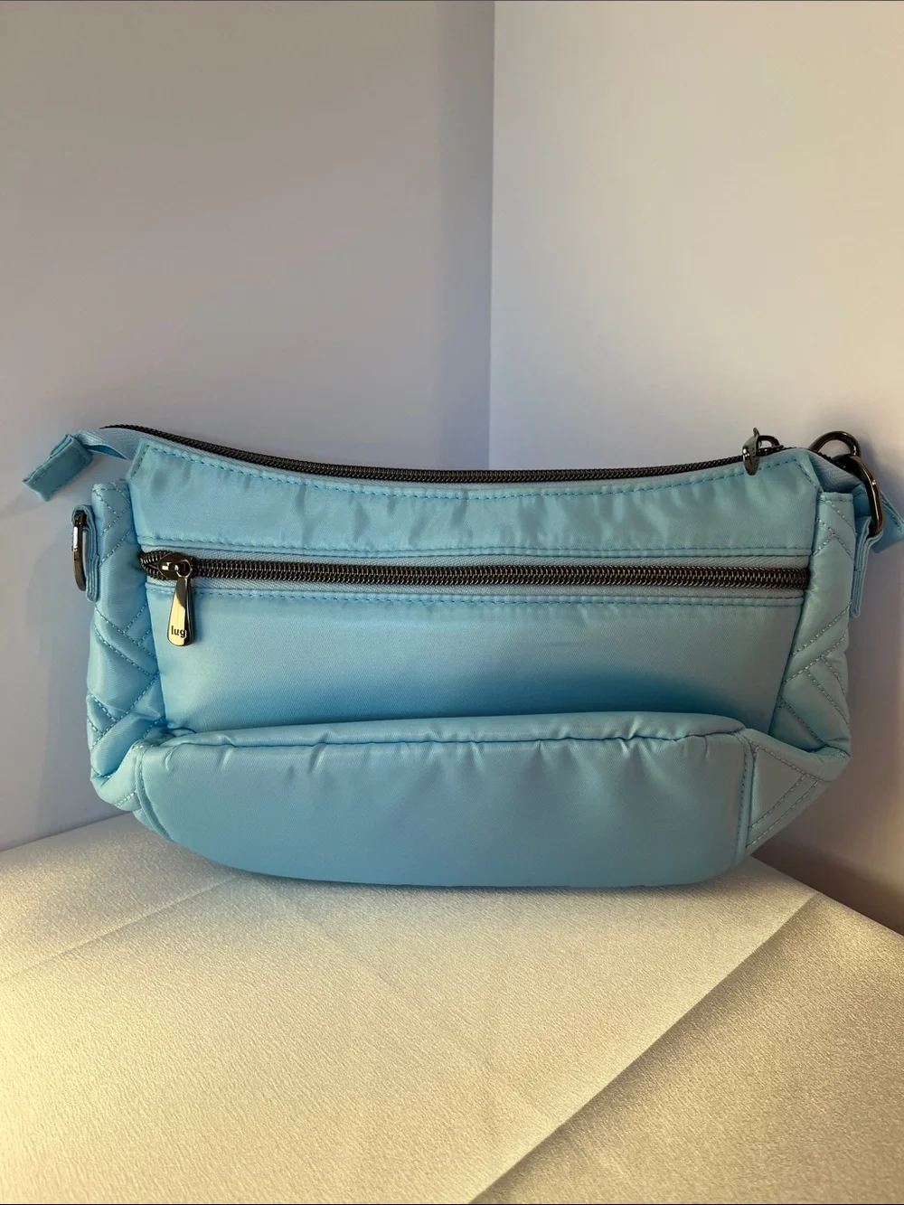 lug Sky Blue Quilted Crossbody Bag